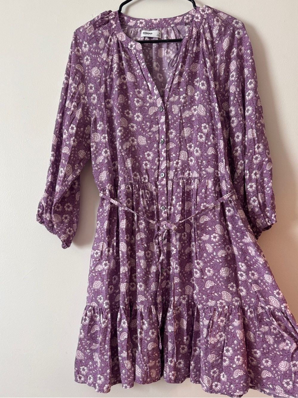 Sonoma Floral Button-Front Women's Dress Medium